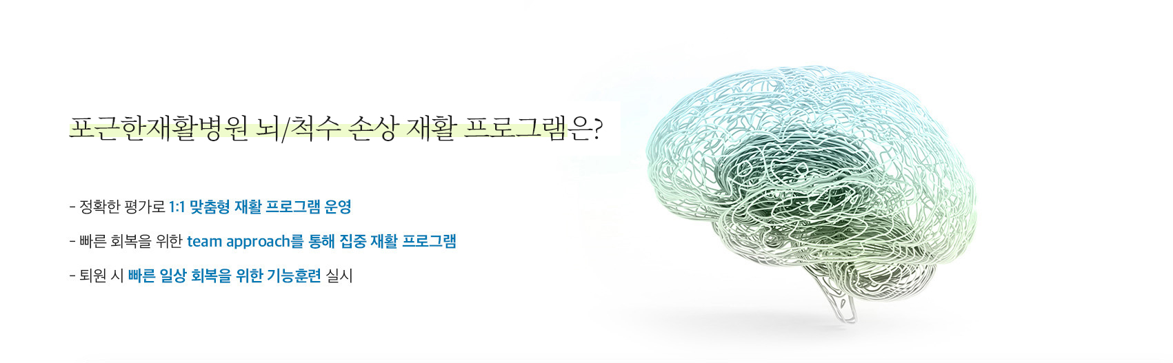 포근한병원 뇌/척추 손상 재활 프로그램은?