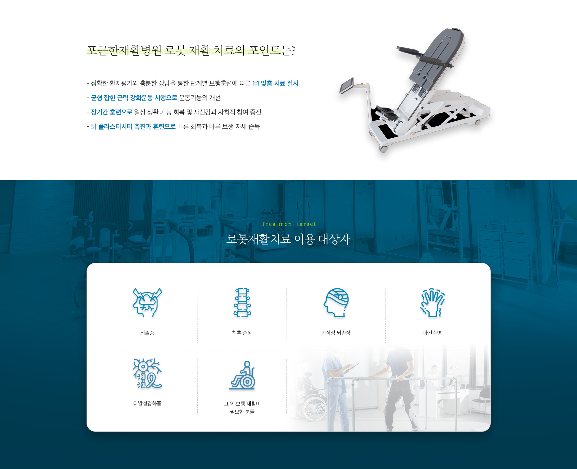 로봇재활치료 치료의 포인트, 이용 대상자